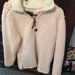 Sherpa light pink white top small. Run large.